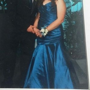 PROM DRESS! Teal, strapless prom dress